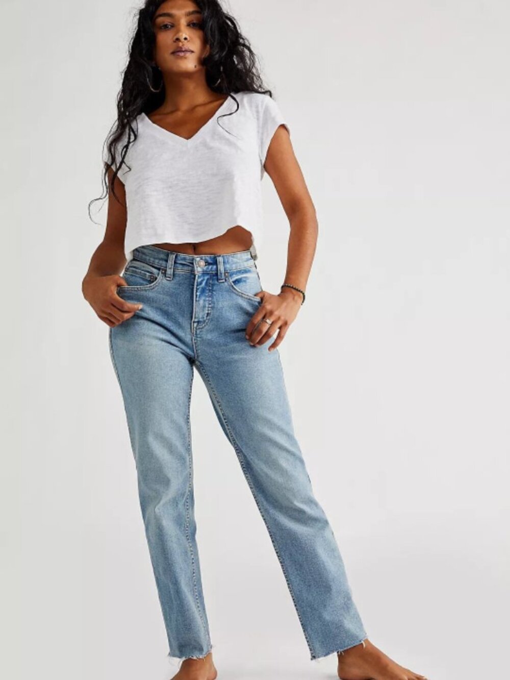 Free People Crvy High-rise Vintage Straight Jeans Size 26